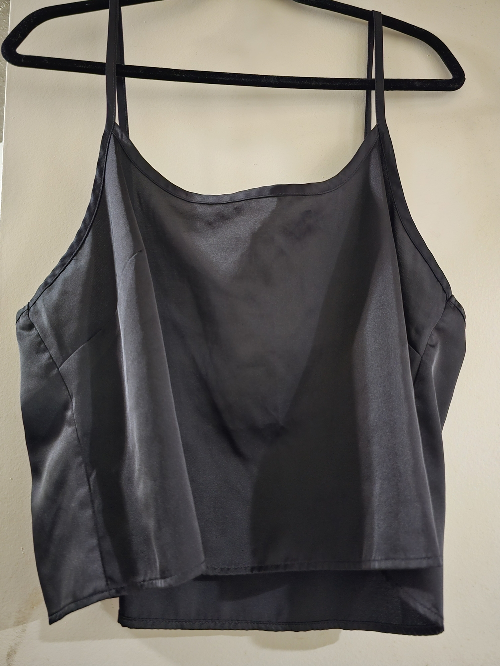 Forever 21 Black Satin Cami Tank Top